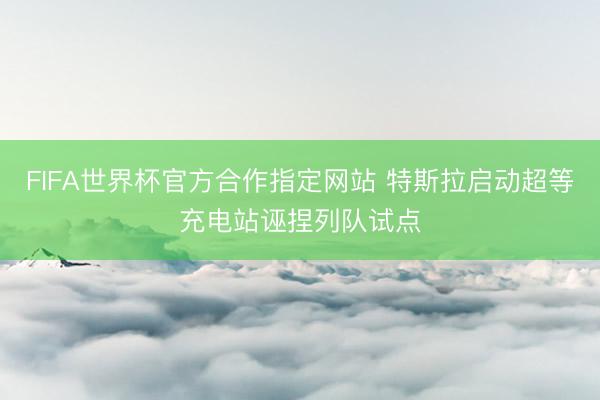 FIFA世界杯官方合作指定网站 特斯拉启动超等充电站诬捏列队试点