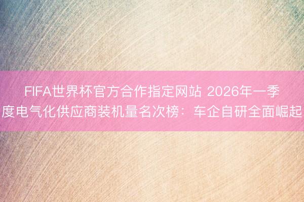 FIFA世界杯官方合作指定网站 2026年一季度电气化供应商装机量名次榜:车企自研全面崛起