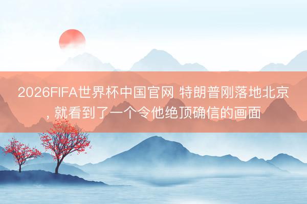 2026FIFA世界杯中国官网 特朗普刚落地北京， 就看到了一个令他绝顶确信的画面