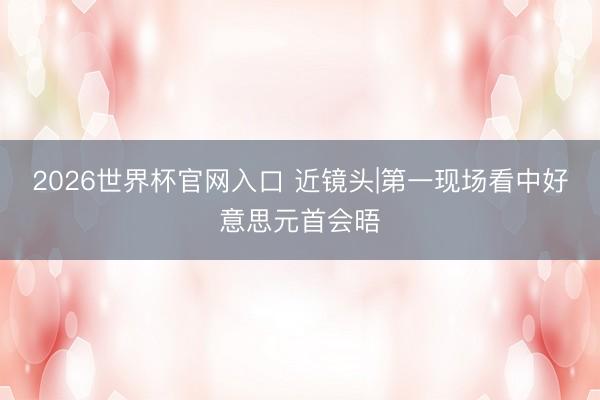 2026世界杯官网入口 近镜头|第一现场看中好意思元首会晤