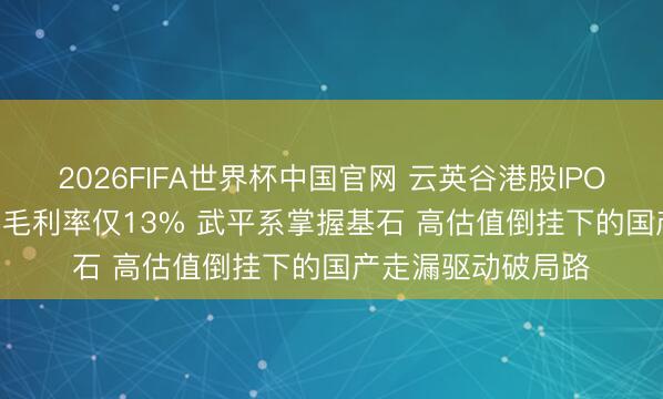 2026FIFA世界杯中国官网 云英谷港股IPO：三年累亏7.7亿 毛利率仅13% 武平系掌握基石 高估值倒挂下的国产走漏驱动破局路