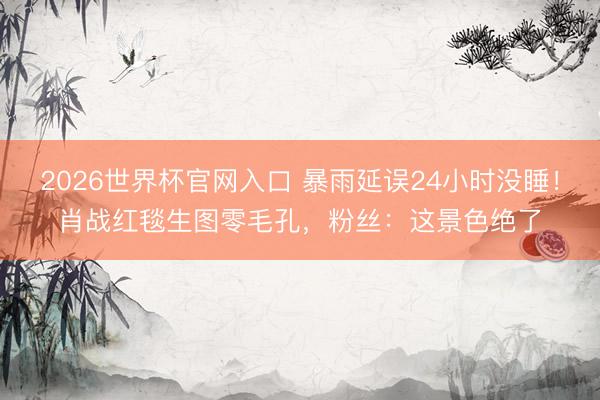 2026世界杯官网入口 暴雨延误24小时没睡！肖战红毯生图零毛孔，粉丝：这景色绝了