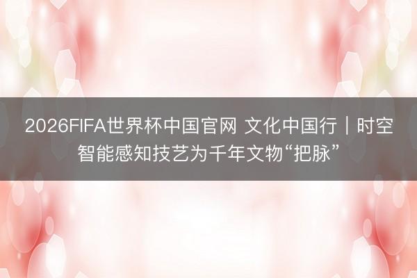 2026FIFA世界杯中国官网 文化中国行｜时空智能感知技艺为千年文物“把脉”