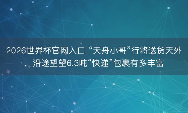 2026世界杯官网入口 “天舟小哥”行将送货天外，沿途望望6.3吨“快递”包裹有多丰富