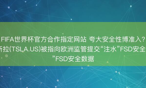 FIFA世界杯官方合作指定网站 夸大安全性博准入? 特斯拉(TSLA.US)被指向欧洲监管提交“注水”FSD安全数据