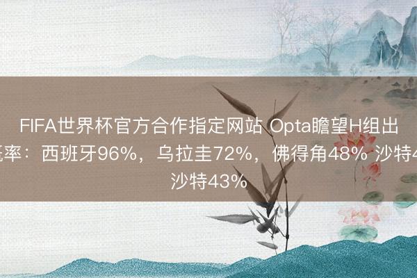 FIFA世界杯官方合作指定网站 Opta瞻望H组出线概率：西班牙96%，乌拉圭72%，<a href=